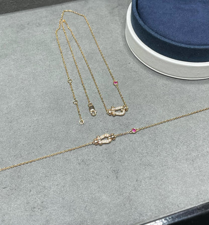 Mystic FORCE 10 DIAMOND PINK GOLD NECKLACE