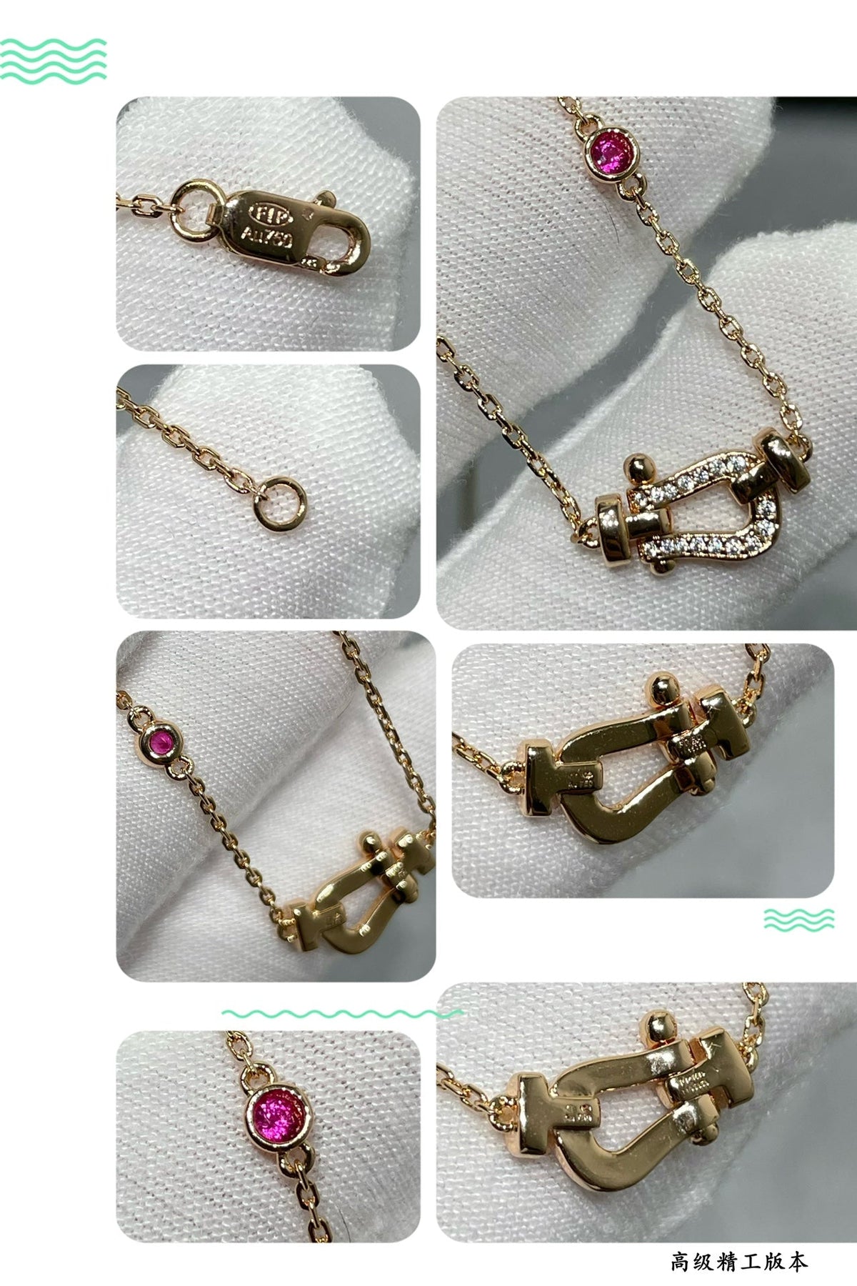 Mystic FORCE 10 DIAMOND PINK GOLD NECKLACE