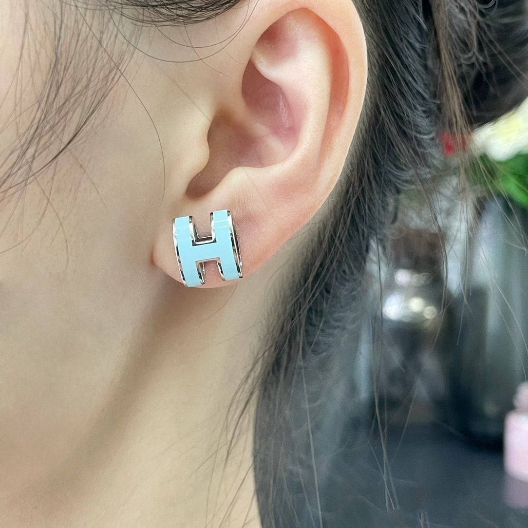Mystic POP H SKY BLUE STUD EARRINGS