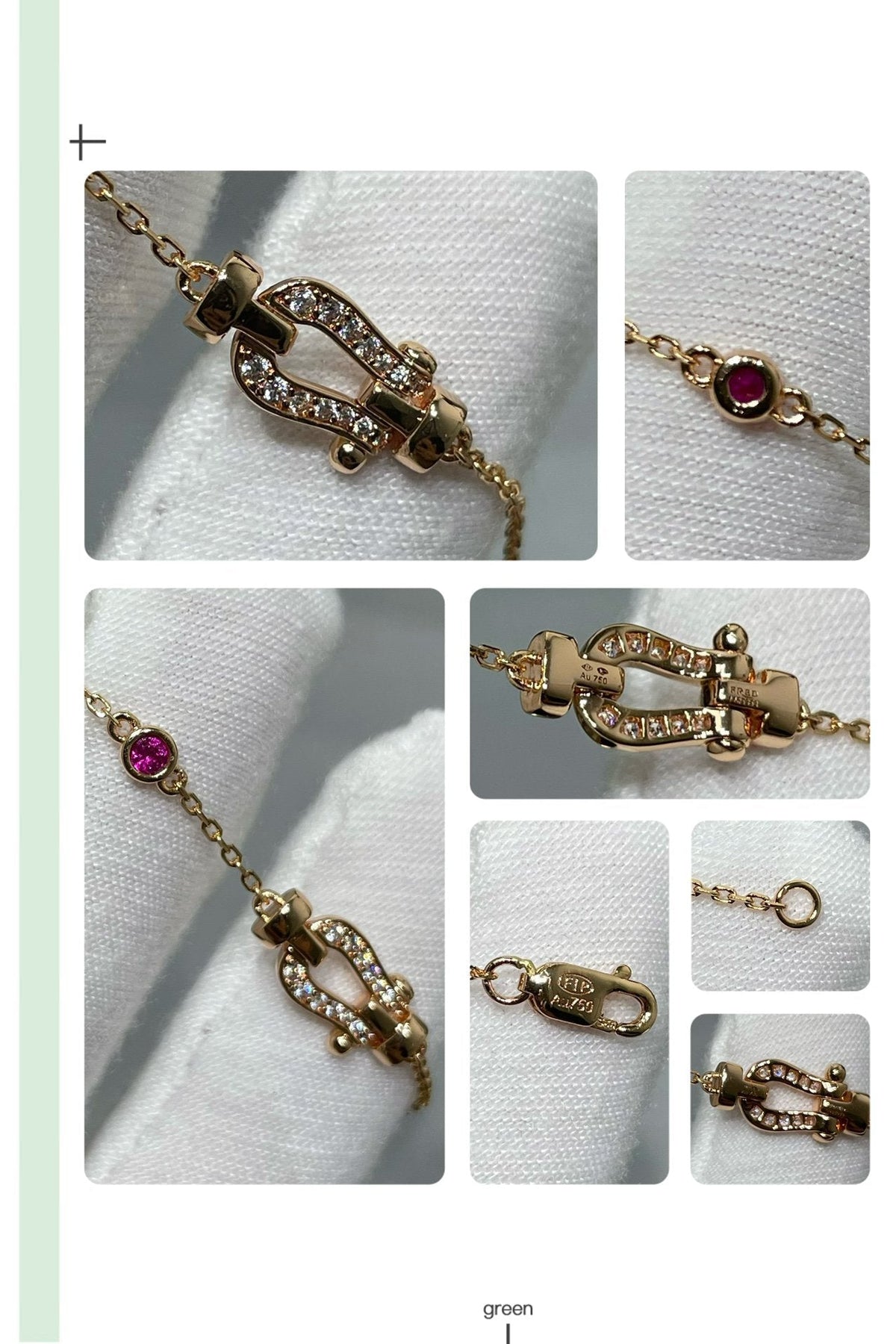 Mystic FORCE 10 DIAMOND CHAIN LINK PINK GOLD BRACELET