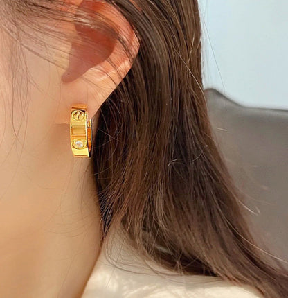 Mystic LOVE 5.5MM 1 DIAMOND EARRINGS