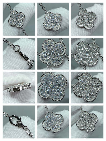 Mystic CLOVER 6 MOTIF DIAMOND PAVED NECKLACE