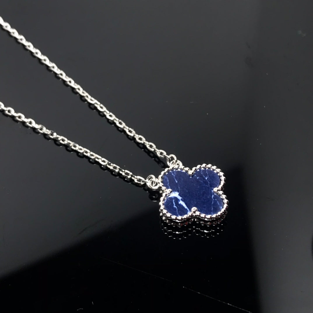 Mystic CLOVER PIETERSITE SILVER LONG NECKLACE