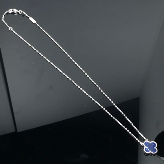 Mystic CLOVER PIETERSITE SILVER LONG NECKLACE