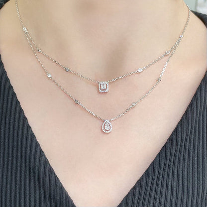 [Mystic]MY TWIN 2 ROW DIAMOND NECKLACE