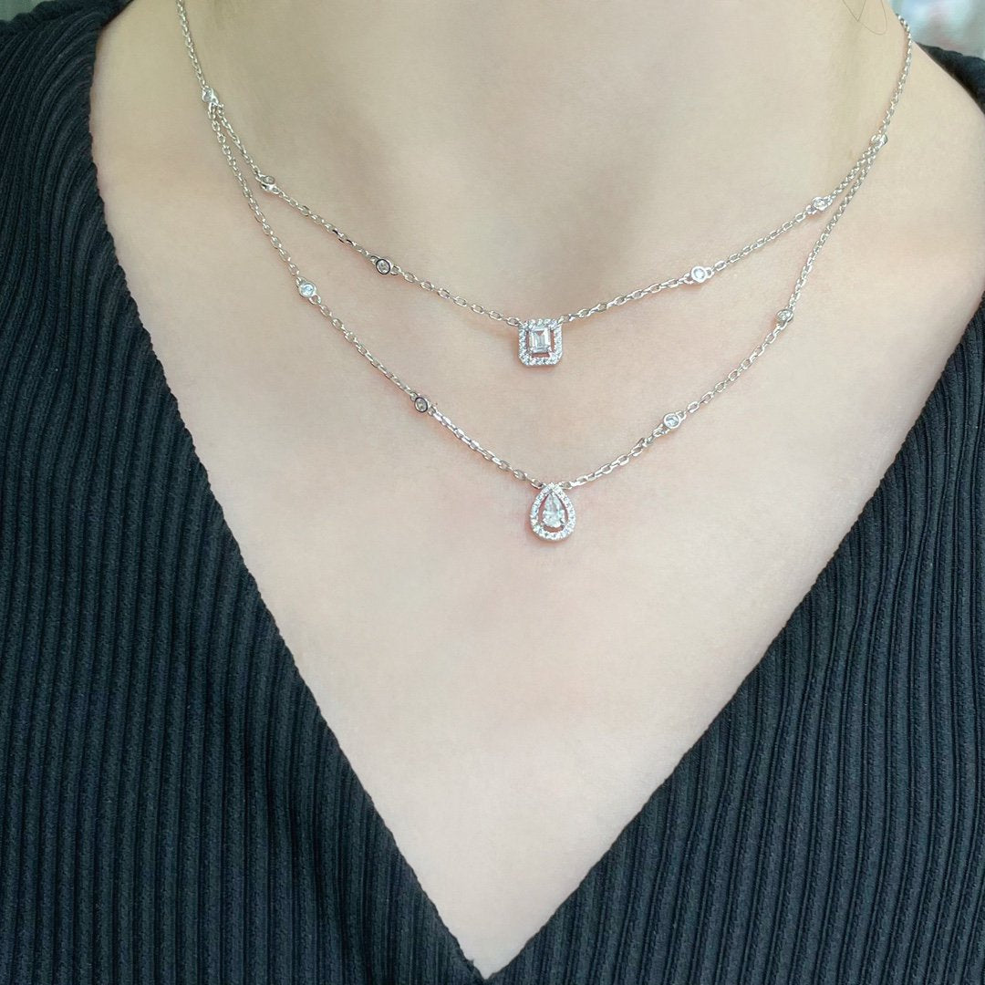[Mystic]MY TWIN 2 ROW DIAMOND NECKLACE