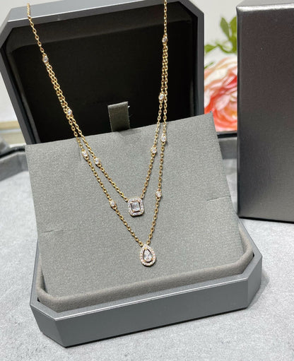 [Mystic]MY TWIN 2 ROW DIAMOND NECKLACE