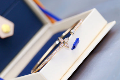 Mystic IDYLLE PINK GOLD OPEN BRACELET DIAMOND PAVED