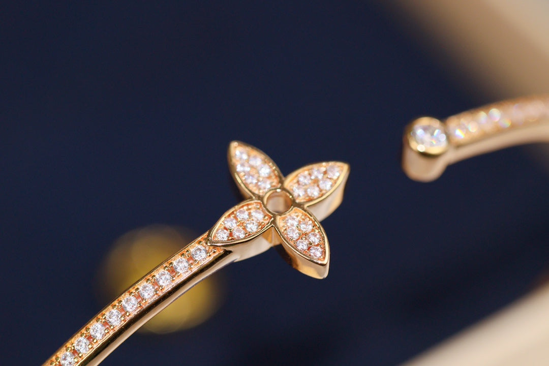 Mystic IDYLLE PINK GOLD OPEN BRACELET DIAMOND PAVED