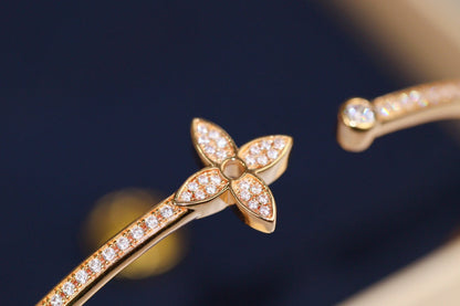 Mystic IDYLLE PINK GOLD OPEN BRACELET DIAMOND PAVED