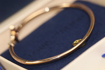 Mystic IDYLLE PINK GOLD OPEN BRACELET DIAMOND PAVED