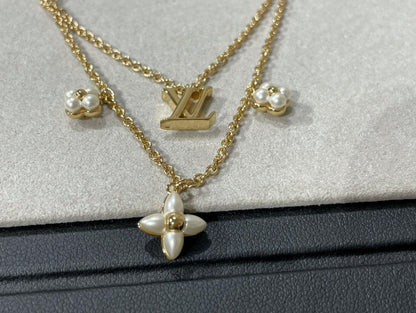 Mystic FLOWERGRAM GOLD MOP DOUBLE ROW NECKLACE