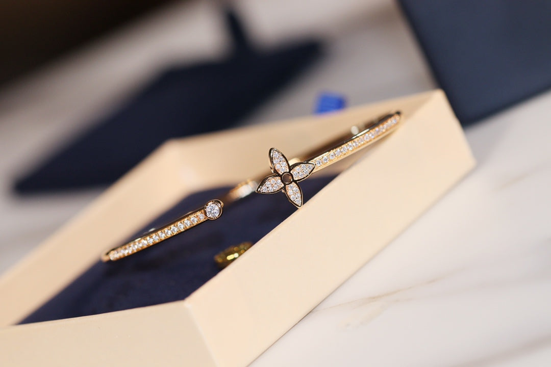 Mystic IDYLLE GOLD OPEN BRACELET DIAMOND PAVED