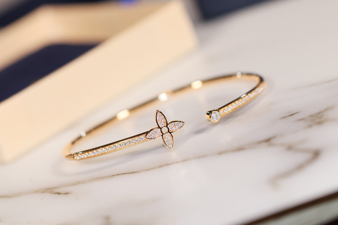 Mystic IDYLLE GOLD OPEN BRACELET DIAMOND PAVED