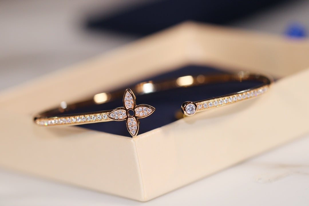 Mystic IDYLLE GOLD OPEN BRACELET DIAMOND PAVED