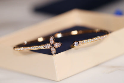 Mystic IDYLLE GOLD OPEN BRACELET DIAMOND PAVED