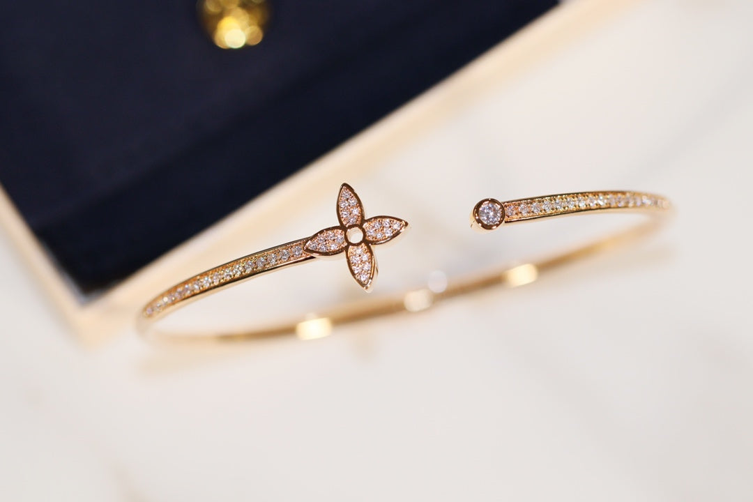 Mystic IDYLLE GOLD OPEN BRACELET DIAMOND PAVED