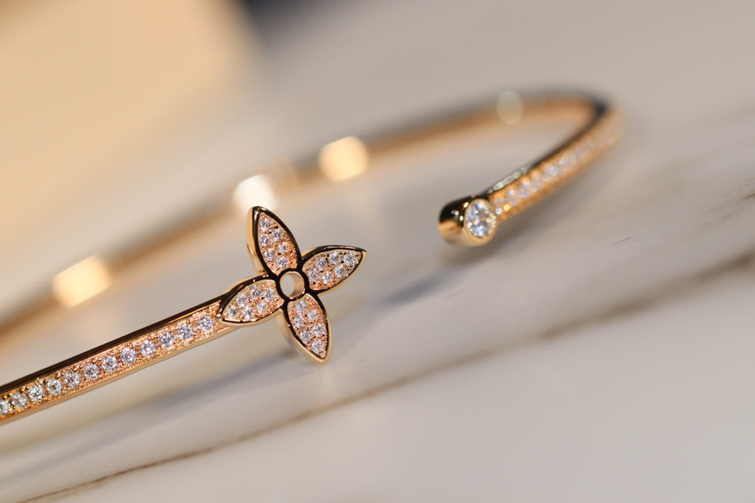 Mystic IDYLLE GOLD OPEN BRACELET DIAMOND PAVED