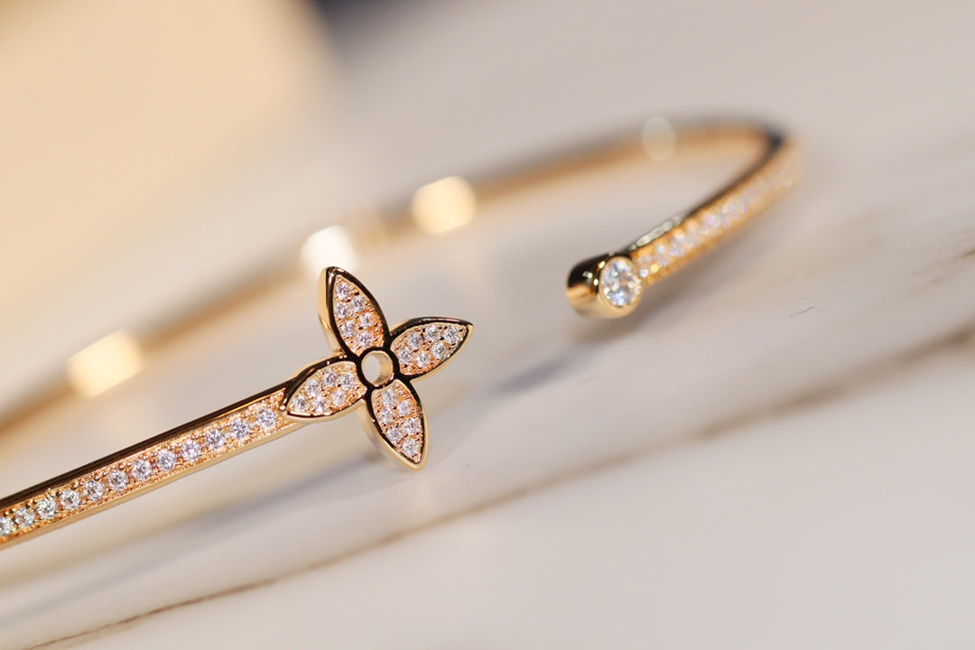 Mystic IDYLLE GOLD OPEN BRACELET DIAMOND PAVED