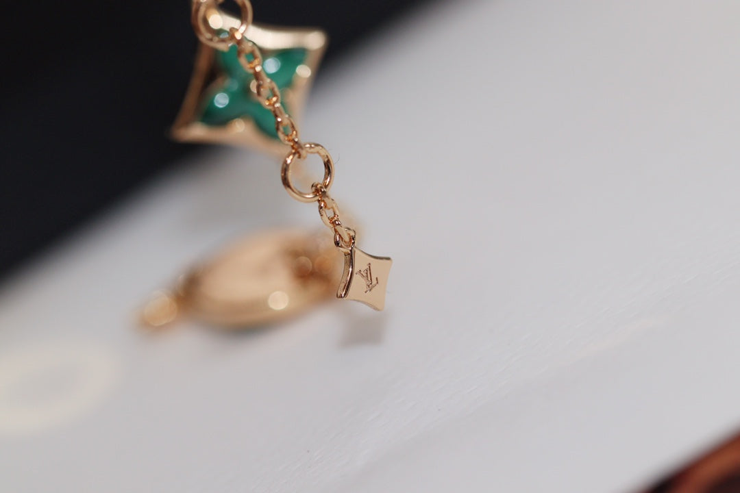 Mystic STAR AND SUN 4 MOTIF PINK GOLD MALACHITE BRACELET