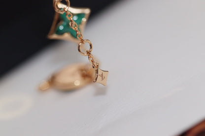 Mystic STAR AND SUN 4 MOTIF PINK GOLD MALACHITE BRACELET