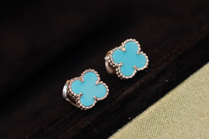 Mystic CLOVER MINI TURQUOISE SILVER STUD EARRINGS
