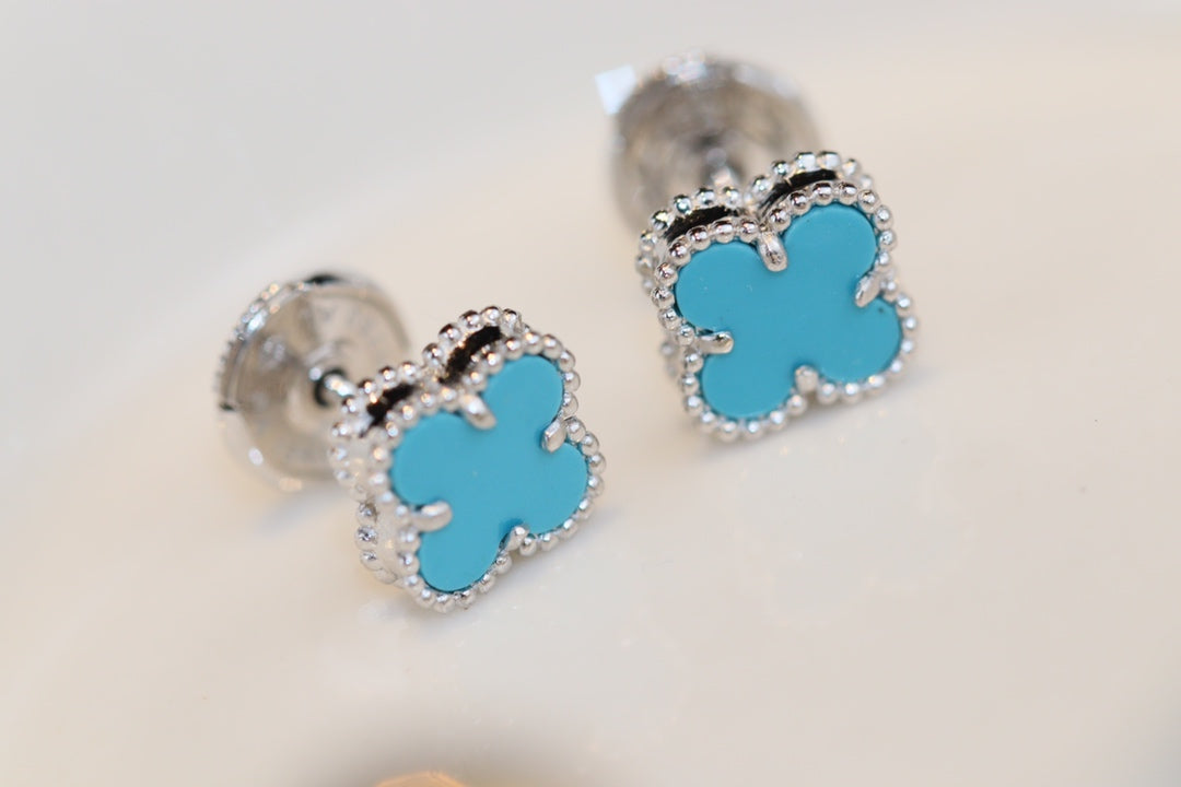Mystic CLOVER MINI TURQUOISE SILVER STUD EARRINGS