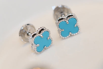 Mystic CLOVER MINI TURQUOISE SILVER STUD EARRINGS