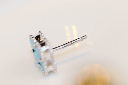 Mystic CLOVER MINI TURQUOISE SILVER STUD EARRINGS