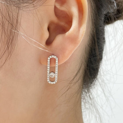 [Mystic]MOVE UNO STUD DIAMOND PAVED EARRINGS