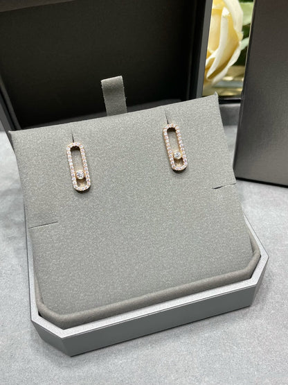 [Mystic]MOVE UNO STUD DIAMOND PAVED EARRINGS