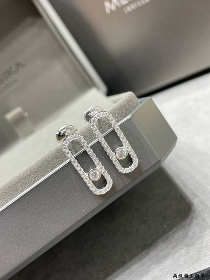 [Mystic]MOVE UNO STUD DIAMOND PAVED EARRINGS