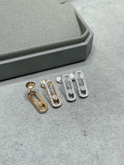 [Mystic]MOVE UNO STUD DIAMOND PAVED EARRINGS