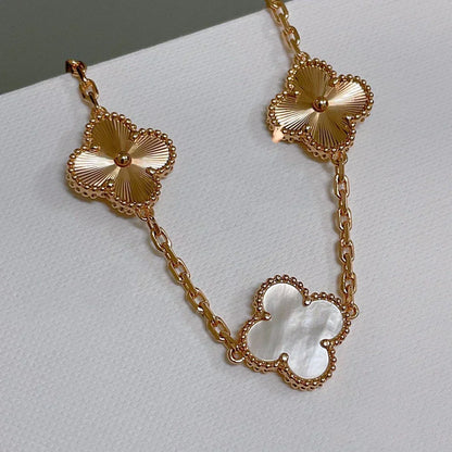 [Mystic ]New CLOVER WHITE PEARL MOP 5 MOTIF BRACELET COLLECTION
