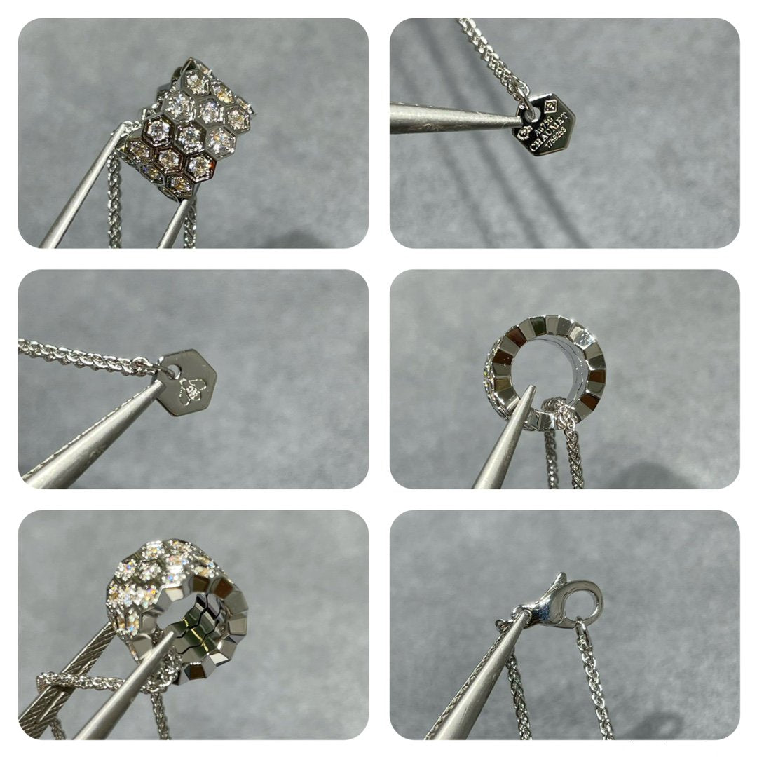 Mystic BEE LOVE DIAMOND PAVED 3 ROW NECKLACE