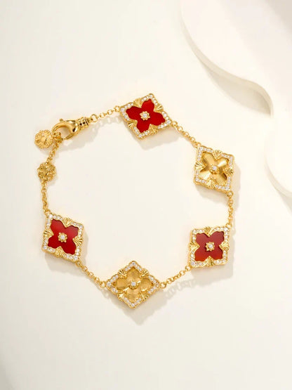 [Mystic]B.C.L ENAMELED Five-Flower Bracelet£¨Various Colors) BIG SIZE