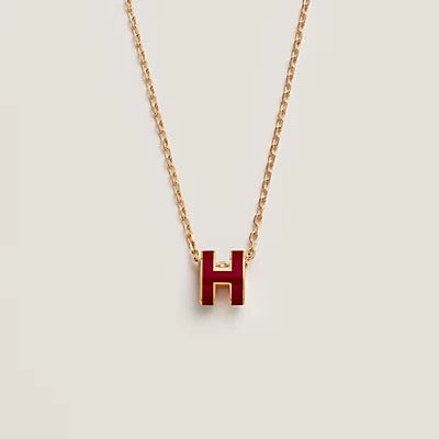 Mystic HM CLIC RED ENAMEL GOLD NECKLACE