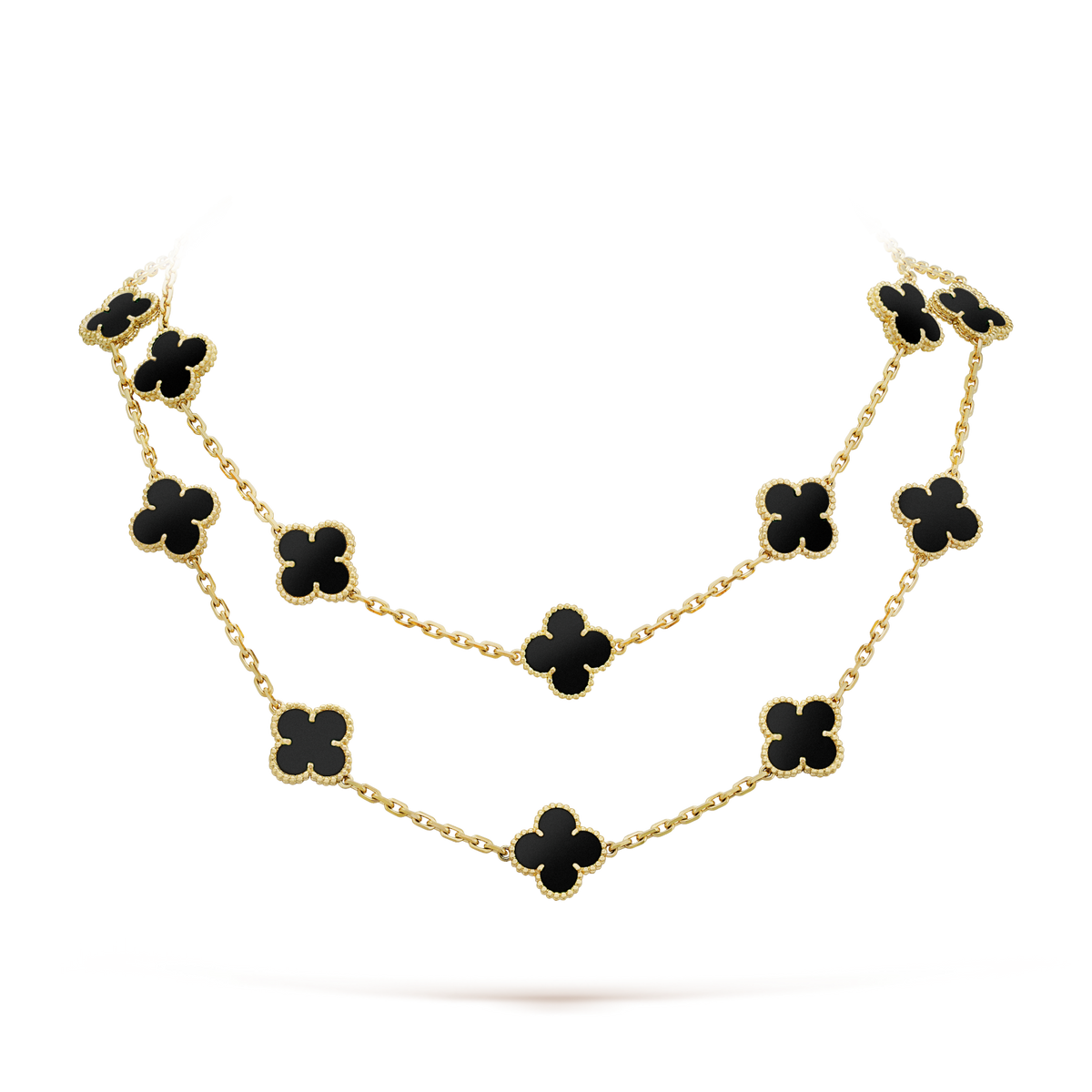 Mystic CLOVER 20 MOTIFS ONYX NECKLACE