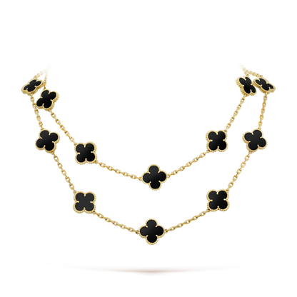 Mystic CLOVER 20 MOTIFS ONYX NECKLACE