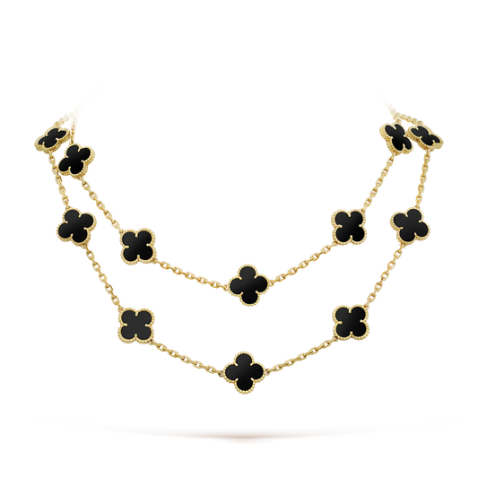 Mystic CLOVER 20 MOTIFS ONYX NECKLACE