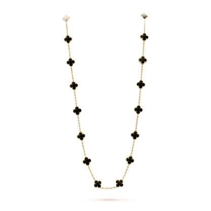 Mystic CLOVER 20 MOTIFS ONYX NECKLACE