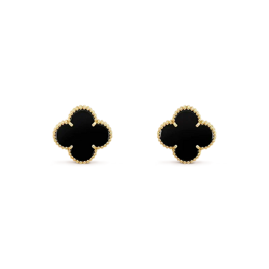 Mystic CLOVER MEDIUM 1 MOTIFS  ONYX STUD EARRINGS