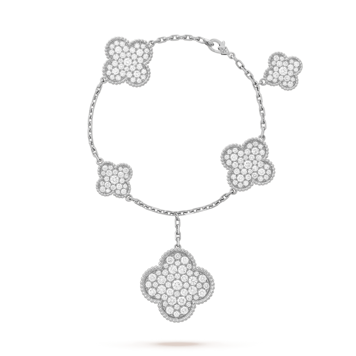 Mystic CLOVER 6 MOTIFS SILVER DIAMOND BRACELET