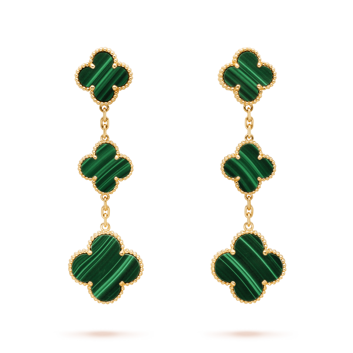 Mystic CLOVER MALACHITE 3 MOTIFS GOLD