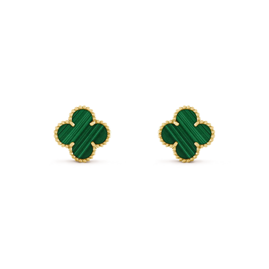 Mystic CLOVER MEDIUM 1 MOTIFS MALACHITE  EARRINGS