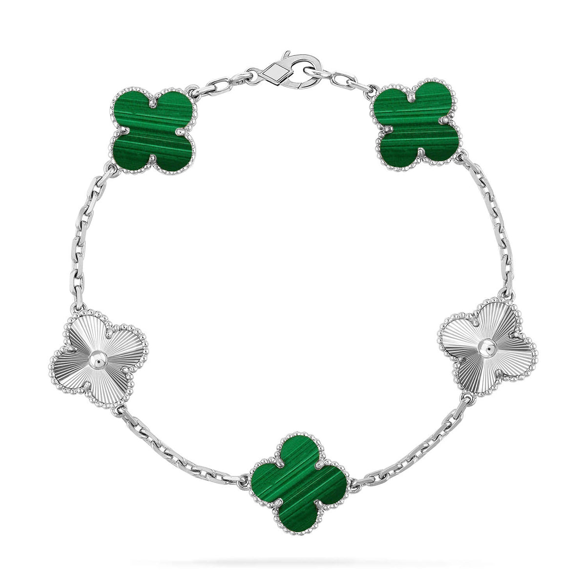 [Mystic ]New  CLOVER 5 MOTIF MALACHITE BRACELET COLLECTION