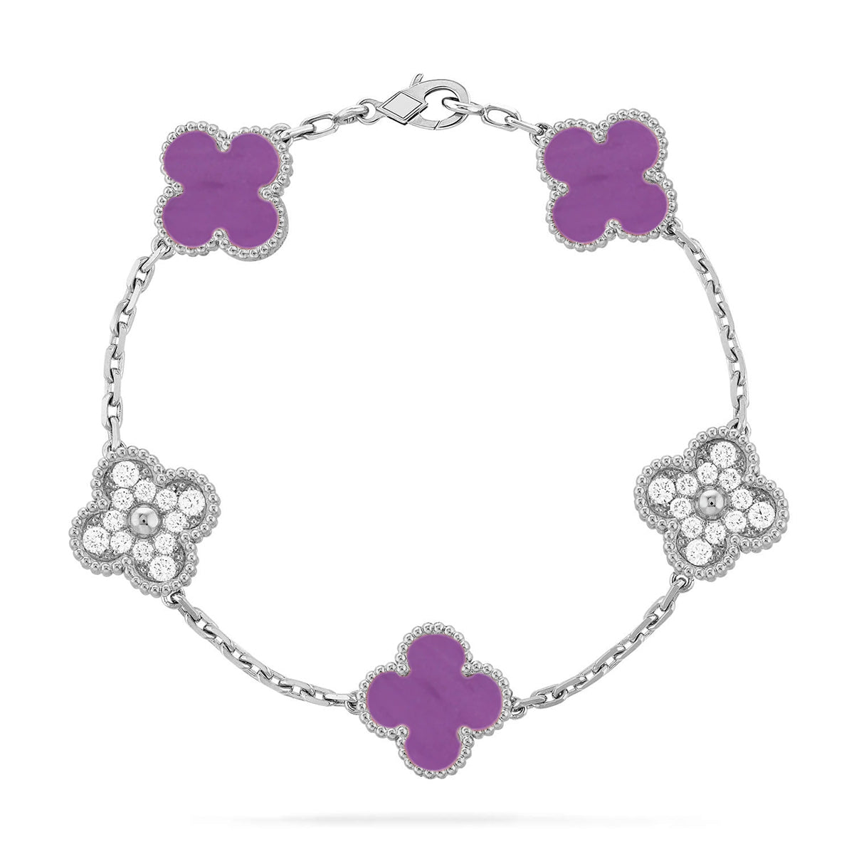 [Mystic ]New  CLOVER 5 MOTIF VIOLET BRACELET COLLECTION