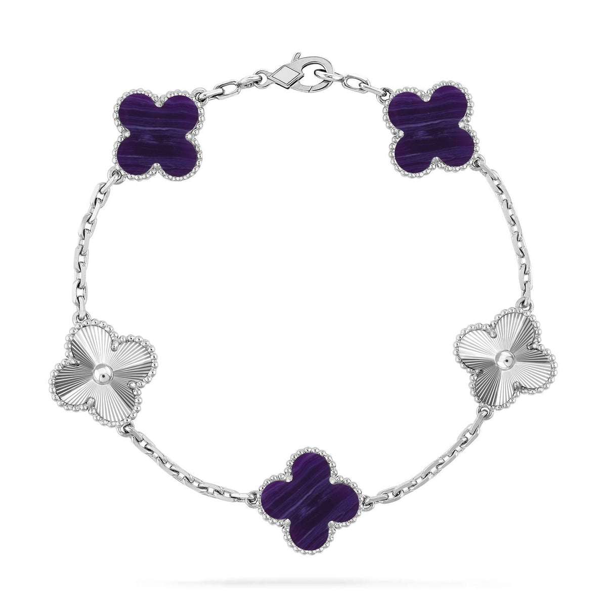 [Mystic ]New CLOVER 5 MOTIF PURPLE STRIPES BRACELET COLLECTION