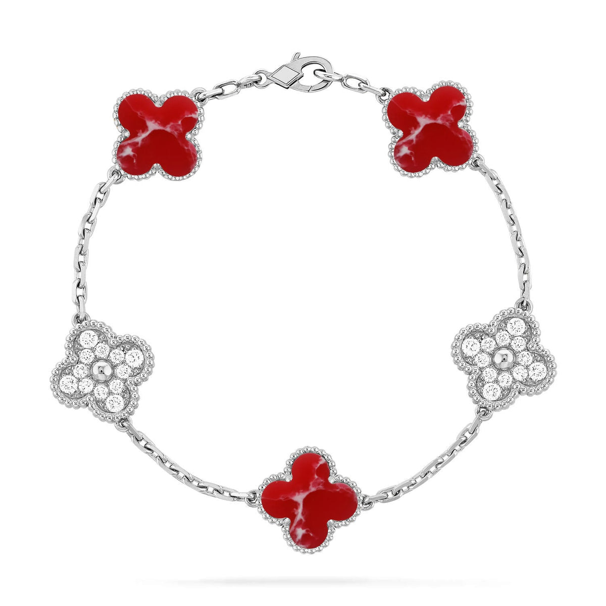 [Mystic ]New CLOVER 5 MOTIF RED PATTERN BRACELET COLLECTION
