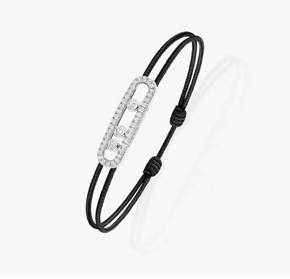 [Mystic]Messika Care(s) pink cord pavé bracelet
